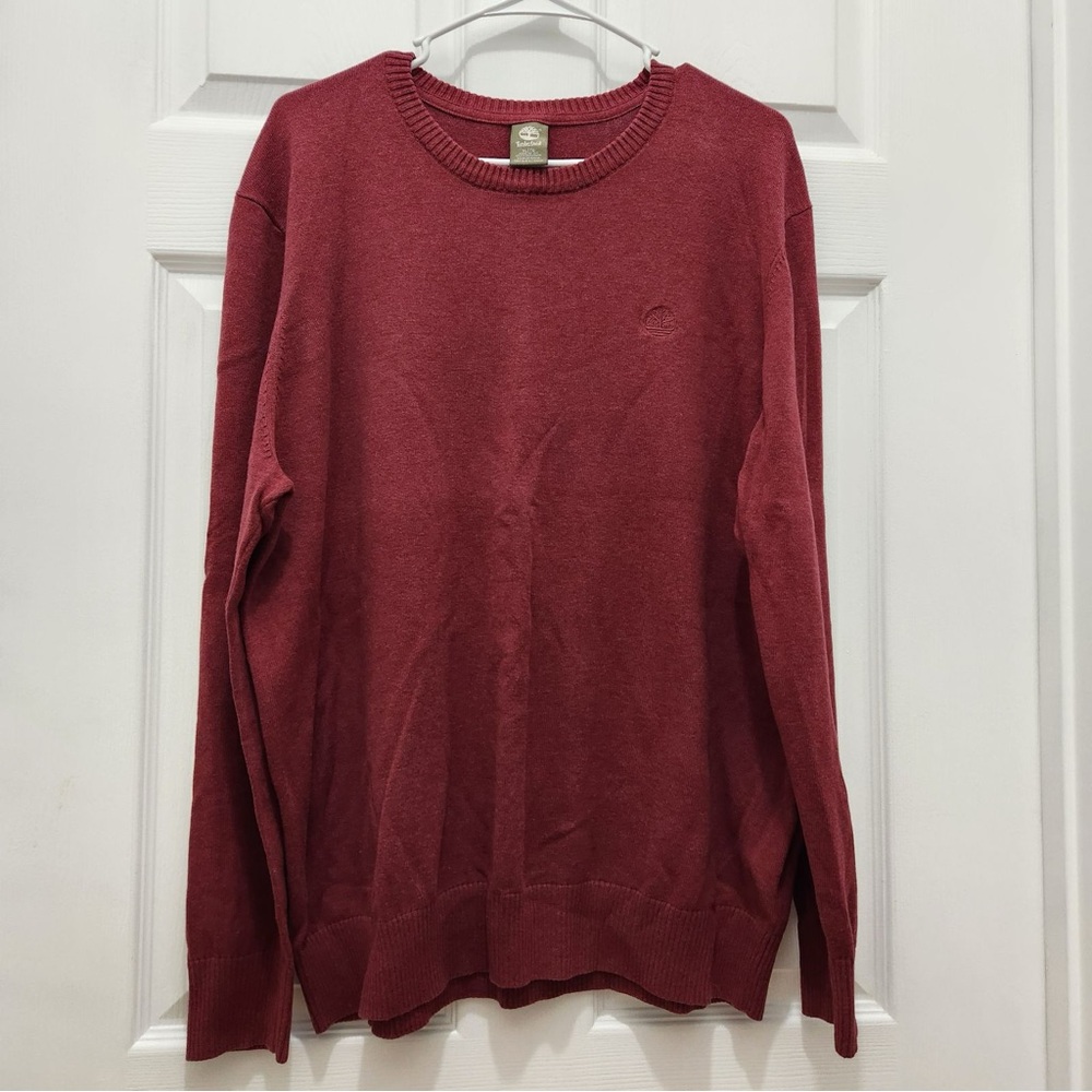 Timberland Men's Burgundy Crew Neck Sweater